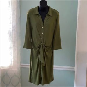 Philosophy Knot Front Olive Green Dress Sz Small NWOT